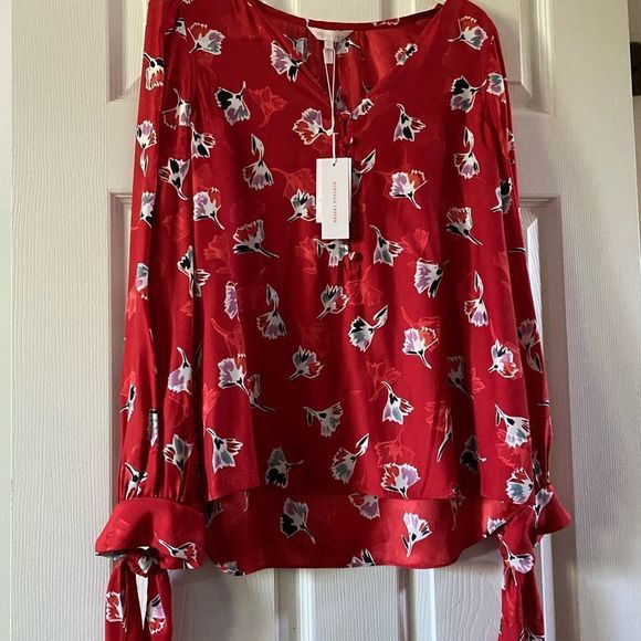 Rebecca Taylor Long-Sleeve Paintbrush Button-Front Top - Picture 4 of 4